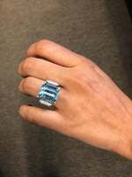 Aquamarine and Diamond in White Gold Aquamarine and Diamond in White Gold