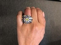 Gübelin Rock Crystal and GIA Certified Fancy Colored Diamond Ring