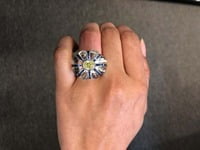 Gübelin Rock Crystal and GIA Certified Fancy Colored Diamond Ring Gübelin Rock Crystal and GIA Certified Fancy Colored Diamond Ring