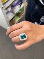 Tourmaline Diamond White Gold Cocktail Ring Tourmaline Diamond White Gold Cocktail Ring