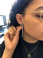Tourmaline and Diamond White Gold Earhangers Tourmaline and Diamond White Gold Earhangers