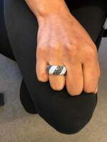 Black and White Diamonds Zebra Ring in 18 Karat White Gold Black and White Diamonds Zebra Ring in 18 Karat White Gold
