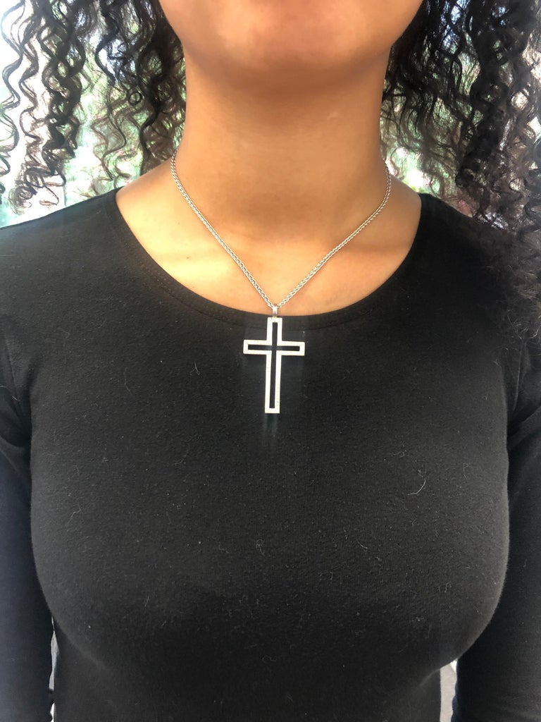 Diamond White Gold 750 Cross Pendant