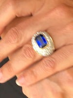 Sapphire Diamond Yellow and White Gold Ring Sapphire Diamond Yellow and White Gold Ring
