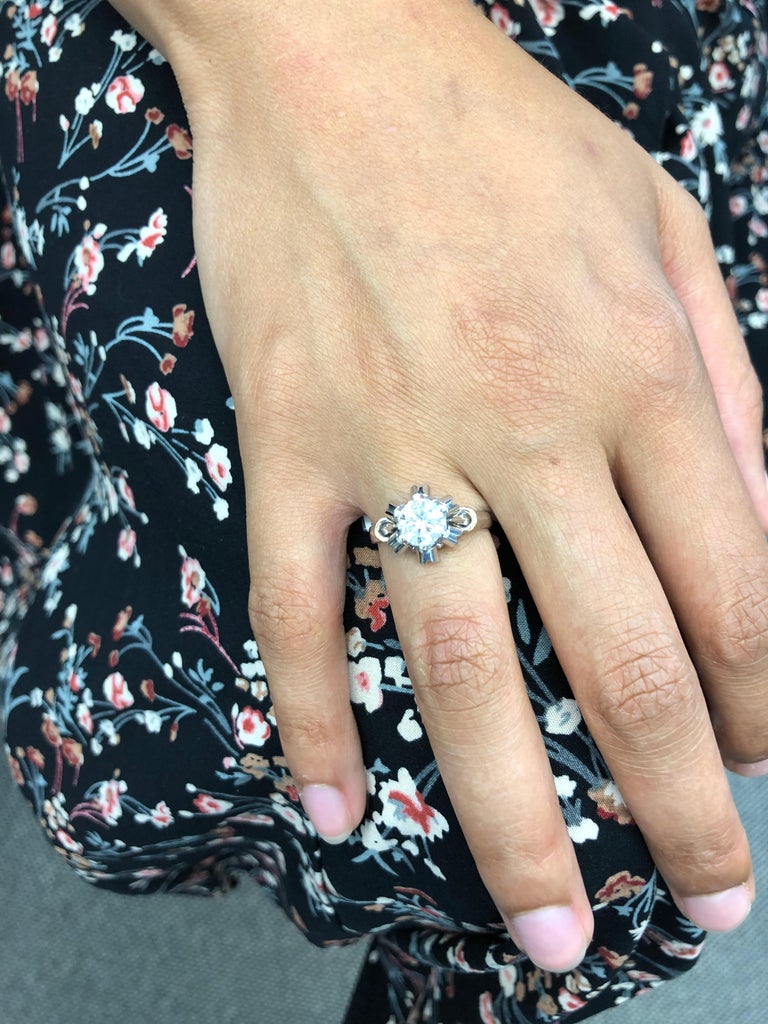 Unique Diamond Ring in 18 Karat White and Red Gold Unique Diamond Ring in 18 Karat White and Red Gold