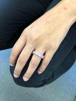 Pink Sapphire and Diamond Eternity Ring in White Gold 750