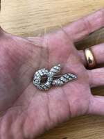 Beautiful Antique Diamond Platinum Ribbon Brooch Beautiful Antique Diamond Platinum Ribbon Brooch