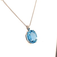 13ct Aquamarine Diamond White Gold Pendant