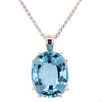 13ct Aquamarine Diamond White Gold Pendant