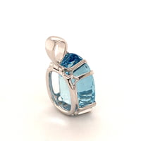 13ct Aquamarine Diamond White Gold Pendant