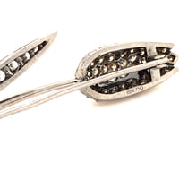 Blackened White Gold Brown and White Diamond Tulip Brooch