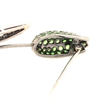 Blackened White Gold Tsavorite and Diamond Tulip Brooch