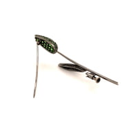 Blackened White Gold Tsavorite and Diamond Tulip Brooch