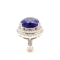 Spectacular 23.39 Carat Tanzanite and Diamond Ring in White Gold 18 Karat