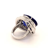 Spectacular 23.39 Carat Tanzanite and Diamond Ring in White Gold 18 Karat