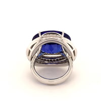 Spectacular 23.39 Carat Tanzanite and Diamond Ring in White Gold 18 Karat