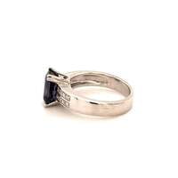 Bluish-Violet Colored Spinel and Diamond Ring in 18 Karat Gold Bluish-Violet Colored Spinel and Diamond Ring in 18 Karat Gold