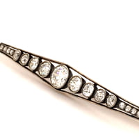 Fine Edwardian Bar Brooch with Old European Cut Diamonds