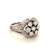 Contemporary Diamond Ring in 18 Karat White Gold