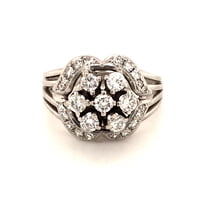 Contemporary Diamond Ring in 18 Karat White Gold