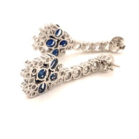 Day and Night Earstuds with Sapphires and Diamonds in 18 Karat White Gold