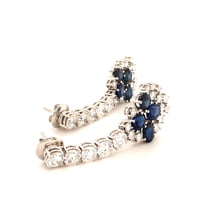 Day and Night Earstuds with Sapphires and Diamonds in 18 Karat White Gold