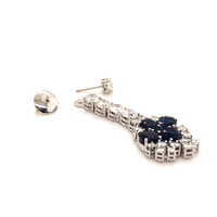 Day and Night Earstuds with Sapphires and Diamonds in 18 Karat White Gold