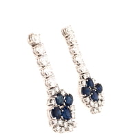 Day and Night Earstuds with Sapphires and Diamonds in 18 Karat White Gold