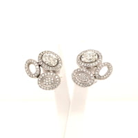 Elegant Diamond Ear Clips in White Gold by Gübelin