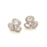 Elegant Diamond Ear Clips in White Gold by Gübelin