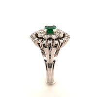Fabilous Emerald and Diamond Ring in 18 Karat White Gold