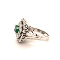 Fabilous Emerald and Diamond Ring in 18 Karat White Gold