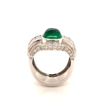 4.50 Carat Emerald and Diamond Ring in 18 Karat White Gold