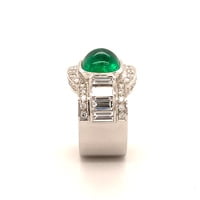 4.50 Carat Emerald and Diamond Ring in 18 Karat White Gold