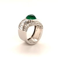 4.50 Carat Emerald and Diamond Ring in 18 Karat White Gold