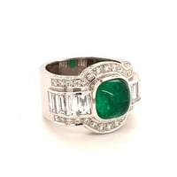 4.50 Carat Emerald and Diamond Ring in 18 Karat White Gold