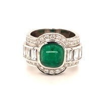 4.50 Carat Emerald and Diamond Ring in 18 Karat White Gold