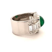 4.50 Carat Emerald and Diamond Ring in 18 Karat White Gold