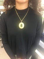 Massive Lemonquarz Pendant Necklace in Yellow Gold 750