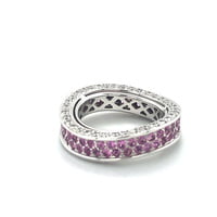 Pink Sapphire and Diamond Eternity Ring in White Gold 750