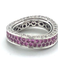 Pink Sapphire and Diamond Eternity Ring in White Gold 750