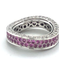 Pink Sapphire and Diamond Eternity Ring in White Gold 750