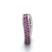 Pink Sapphire and Diamond Eternity Ring in White Gold 750