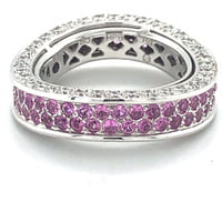 Pink Sapphire and Diamond Eternity Ring in White Gold 750