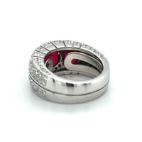 Burma Ruby and Diamond Ring by Péclard in 18 Karat White Gold