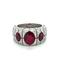 Burma Ruby and Diamond Ring by Péclard in 18 Karat White Gold