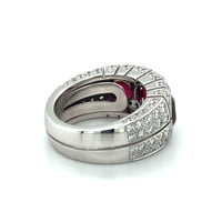 Burma Ruby and Diamond Ring by Péclard in 18 Karat White Gold