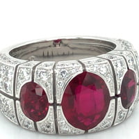 Burma Ruby and Diamond Ring by Péclard in 18 Karat White Gold