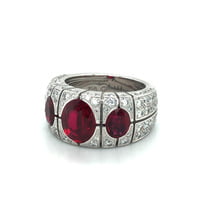 Burma Ruby and Diamond Ring by Péclard in 18 Karat White Gold