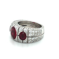 Burma Ruby and Diamond Ring by Péclard in 18 Karat White Gold